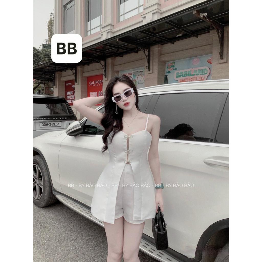 Set tacta 2 dây kèm quần đùi tag nơ áo xinh xịn, bộ đi chơi, du lịch