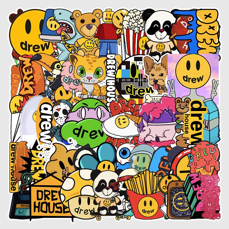 SET 54 MIẾNG STICKER DREW HOUSE JUSTIN BIEBER SIÊU CHẤTCHỐNG NƯỚC DÁN VALI DÁN ĐIỆN THOẠI DÁN XE ĐẠP DÁN ĐÀN