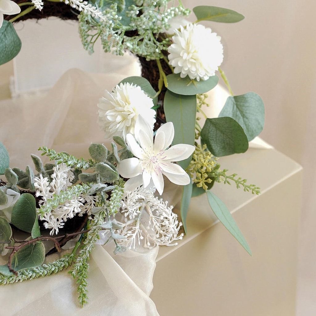 Vòng hoa treo cửa đẹp - vòng hoa trang trí phong cách Hàn Quốc màu xanh greenbell độc đáo mang thương hiệu BÔNG BY CATT