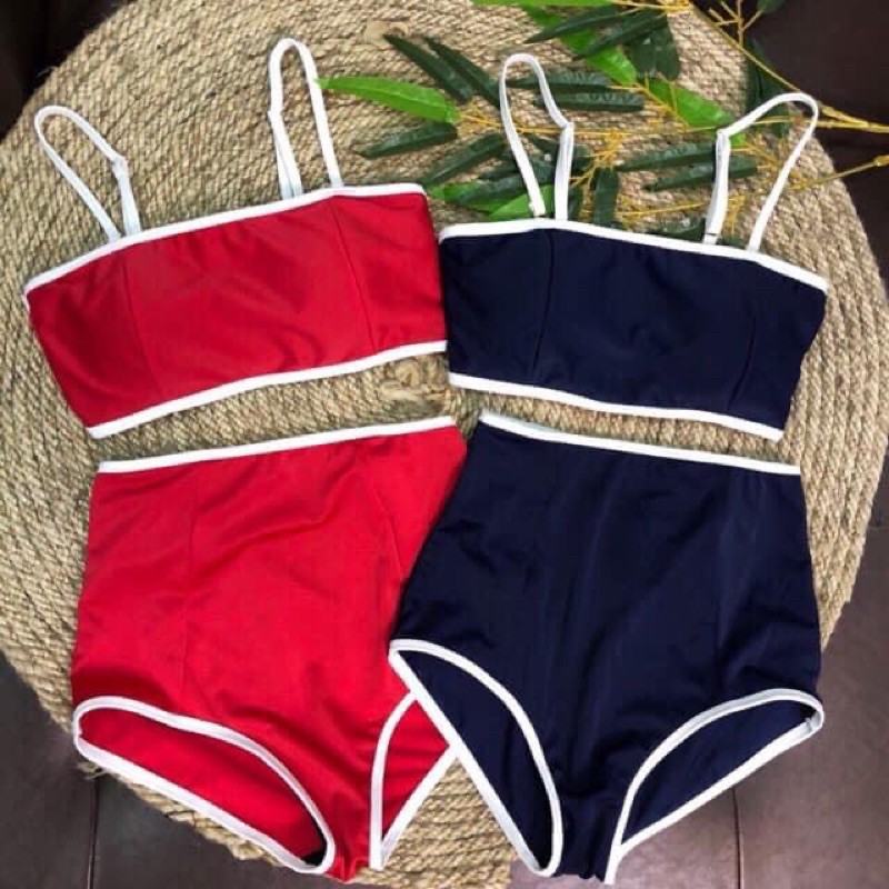 Bikini 2 mảnh phối viền trắng (hình thật)