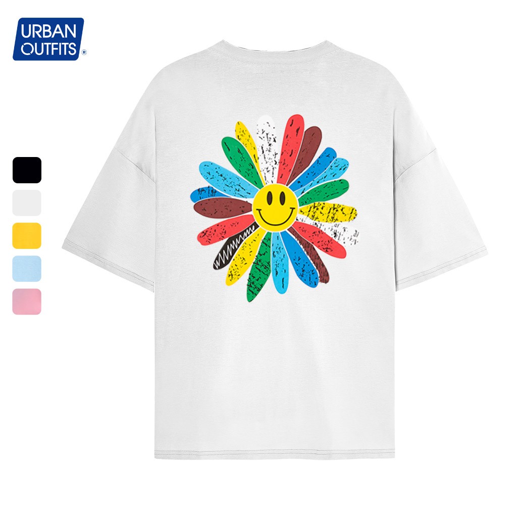 Áo Thun Tay Lỡ Nữ Nam Form Rộng URBAN OUTFITS In Hoa Cúc Màu ATO05 Cotton 4 Chiều Local Brand
