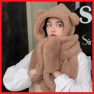 MŨ LÔNG CỪU KÈM KHĂN VÀ GANG TAY SIÊU ẤM ( BLACKPINK JENNIE )