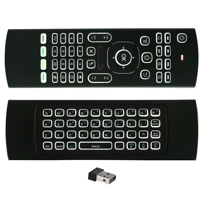 Chuột bay kiêm bàn phím Air Mouse Keyboard MX3 (Đen) + Tặng 01 cặp pin AAA