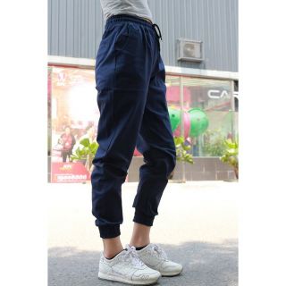 Quần Jogger Kaki khóa zip Nữ