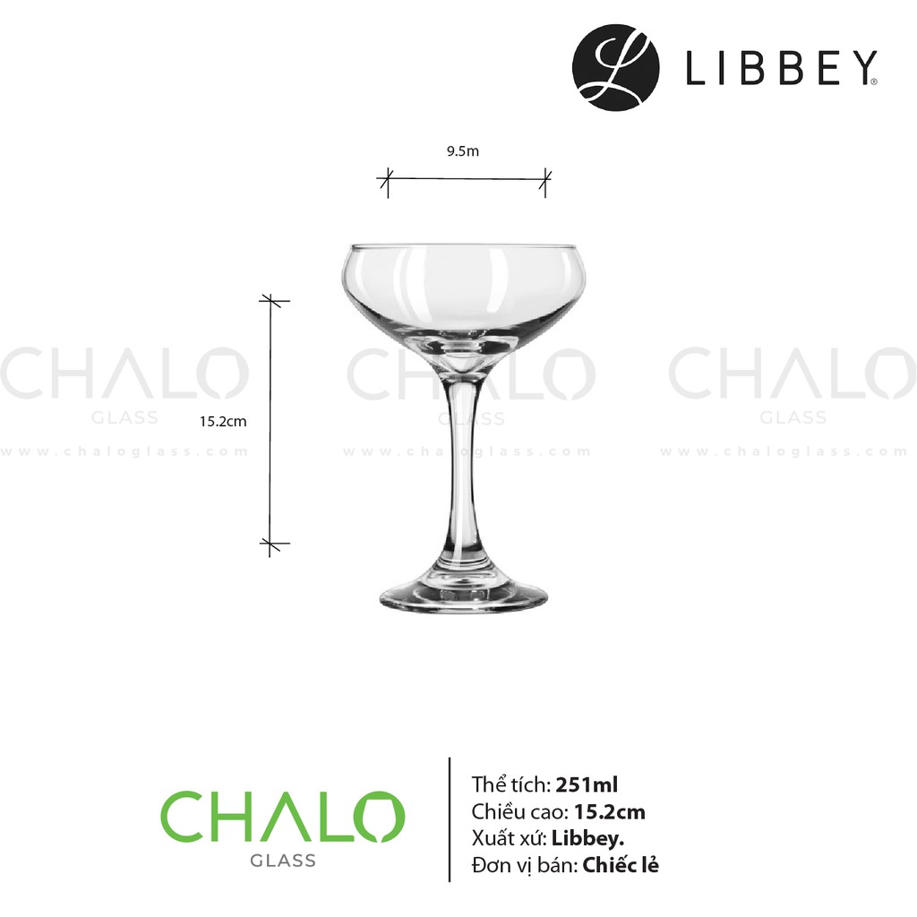 [Chính hãng] Ly thủy tinh Libbey Perception Cocktail Coupe 251ml - 3055