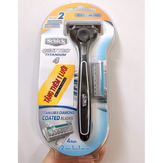 Dao cạo râu 4 lưỡi Schick Quattro Titan - Tặng Thêm 1 Lưỡi