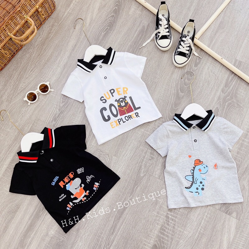 (jean baby) Áo phông cộc tay cổ polo cho bé trai size 7-17kg