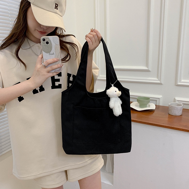 Túi Xách Tay Bằng Vải Canvas In Họa Tiết Trẻ Trung Dành Cho Nữ