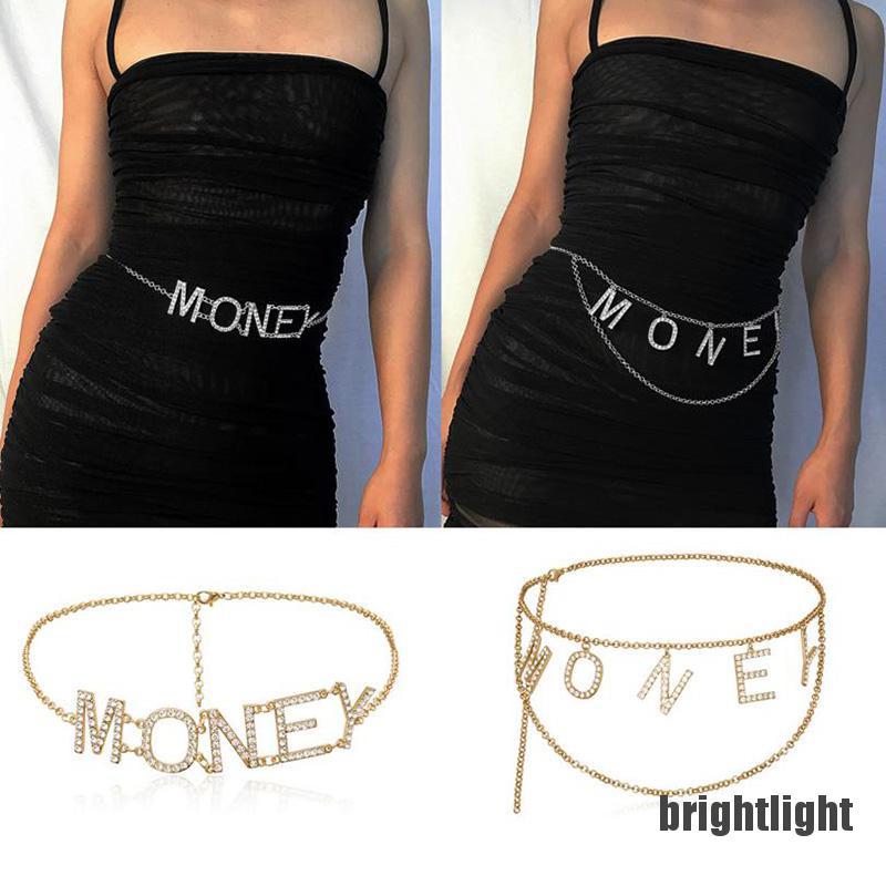 Thắt Lưng Dây Xích Đính Pha Lê Nhân Tạo Cổ Điển