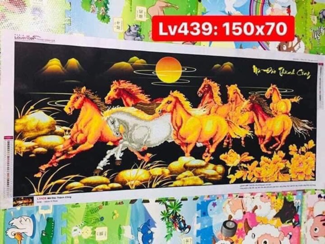 Tranh gắn đá mã đáo thành công khổ 180x80cm và 150x70cm