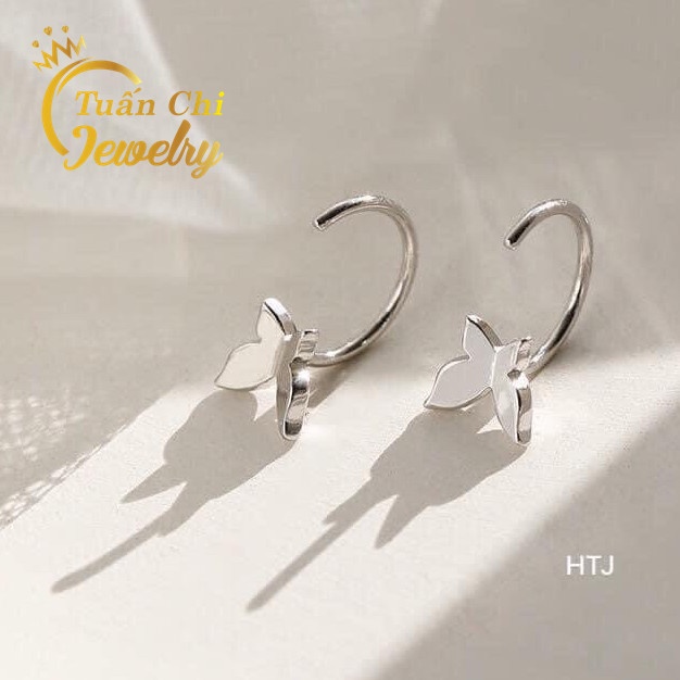 HÀNG SẴN Bông Tai Nữ, Khuyên Tai Bạc Hình Con Bướm Dễ Thương