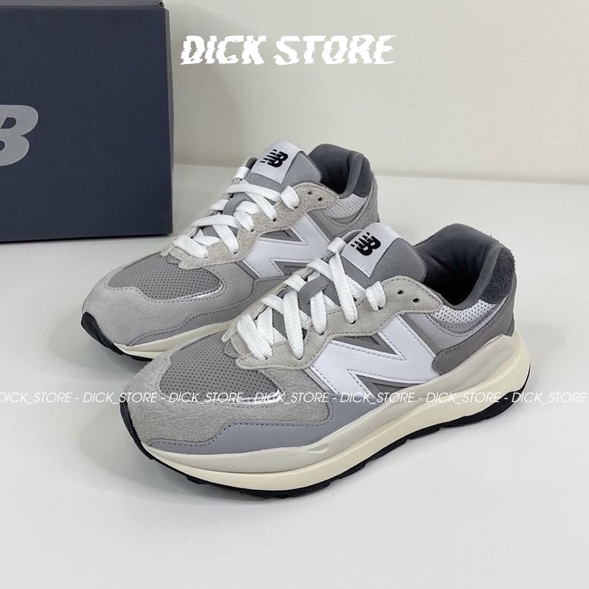 >ẢNH THẬT-HÀNG THẬT< Giày sneaker NB 5740 xám trắng da lộn đế cao dành cho nam và nữ