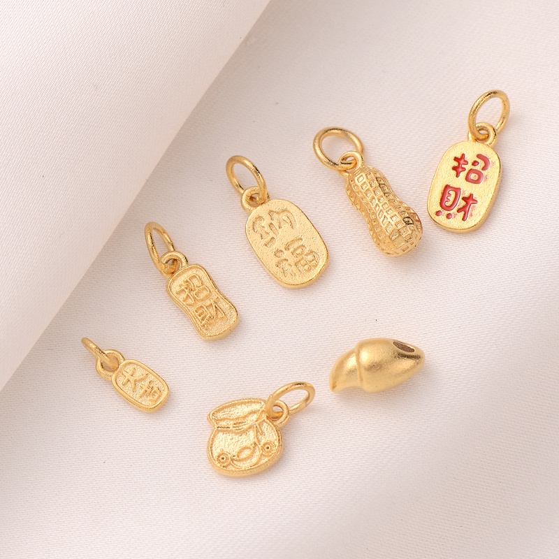 Mặt Dây Chuyền Hình Hạt Đậu Phộng Bằng Đồng Mạ Màu Sắc Thủ Công diy