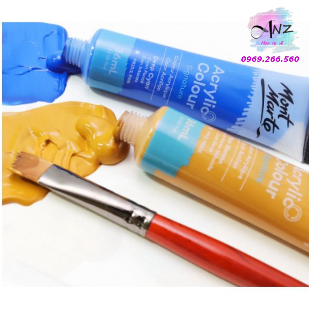 Set Màu Acrylic Mont Marte 18/24/36/48 màu x36ml vẽ lên vải, quần áo, giày