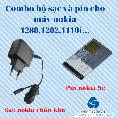 Combo bộ sạc và pin cho các máy nokia 1280,1202.1110i,2700,2730c,...-Bảo hành 6 tháng