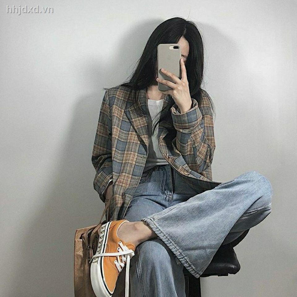 Áo khoác vest kẻ sọc dáng rộng phong cách Hàn Quốc mới cho nữ mã 2021