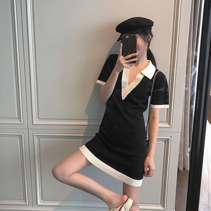 Đầm Cổ Chữ V Eo Cao Phong Cách Retro Thời Trang | BigBuy360 - bigbuy360.vn