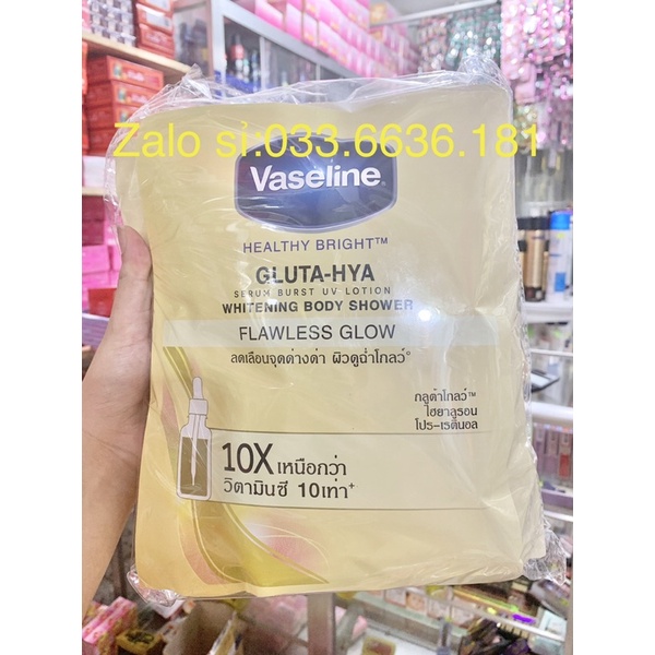 tắm trắng da  toàn thân  vaseline Thái Lan dạng bịch 120g có 3 gói (trắng toàn thân)