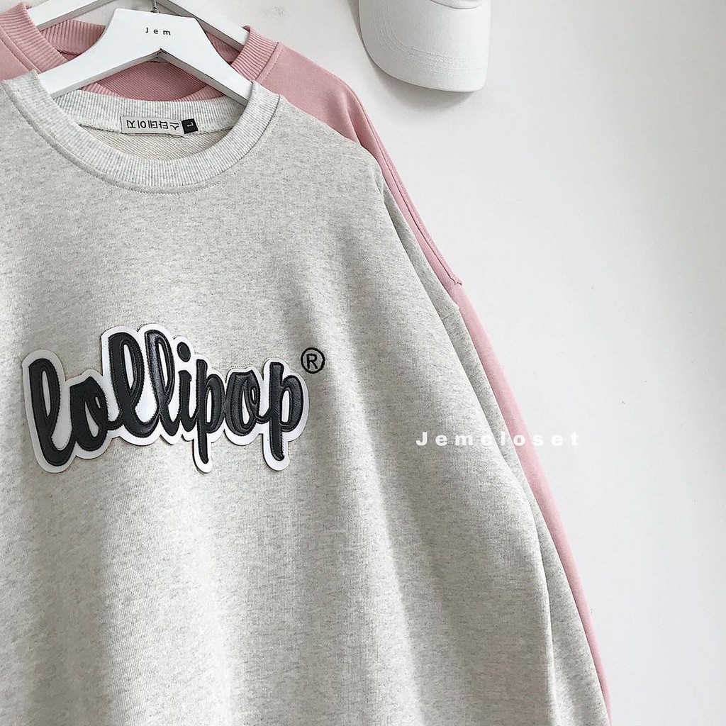 Áo Sweater Nữ JEMCLOSET Form Rộng Ulzzang Basic Lollipop Phong Cách Hàn Quốc Dễ Thương- 10036