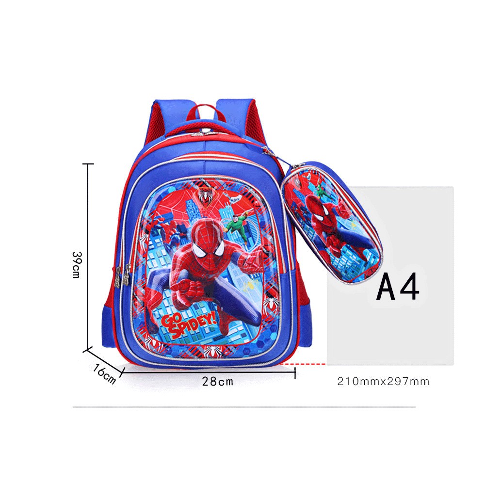ba lô học sinh siêu nhẹ dành cho bé trai (balo hoc sinh di hoc cap 1), balo chống thấm nước hình siêu nhân
