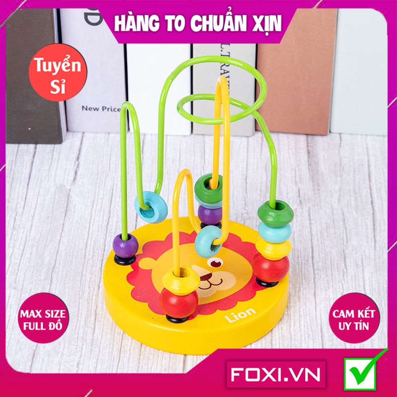 [HÀNG ĐẸP FREESHIP] Bộ đồ chơi gỗ Foxi-Đồ chơi trẻ em thông minh-xâu hạt làm toán Montessori sáng tạo-khéo léo-siêu rẻ