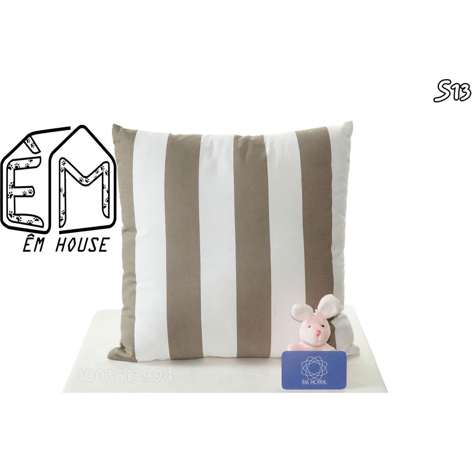 Vỏ gối Êm House tựa lưng sofa 40x40 các màu sọc và hoa