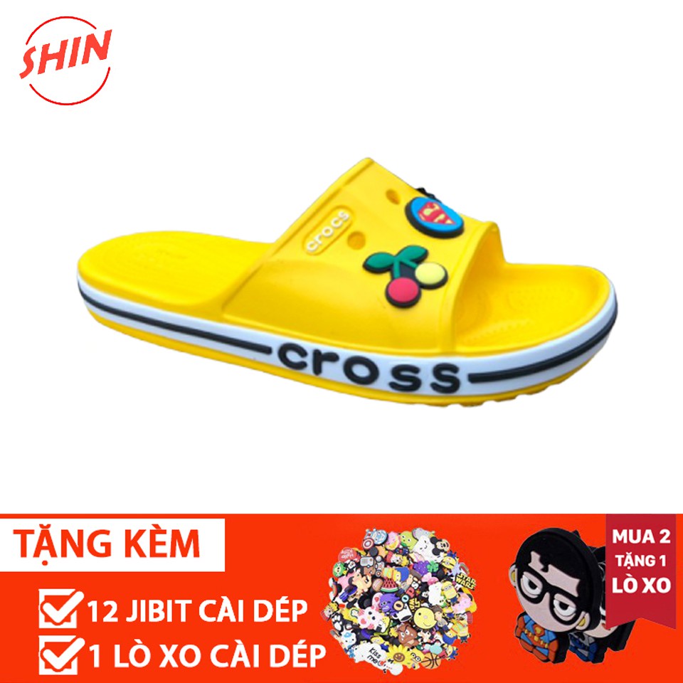 dép lê crossHOTRENDdép lê cross màu vàng DEPCROSSLE tặng thêm 12 sticker cross