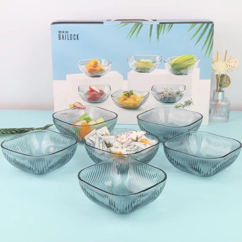 Set 6 bát thuỷ tinh Decor phong cách Bắc Âu