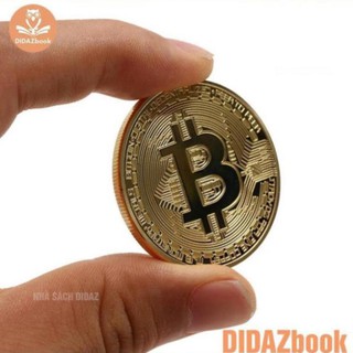 Giá sock lấy tương tác Đồng xu bitcoin mạ vàng 24k may mắn, quà lưu niệm, quà tặng + Hộp đựng