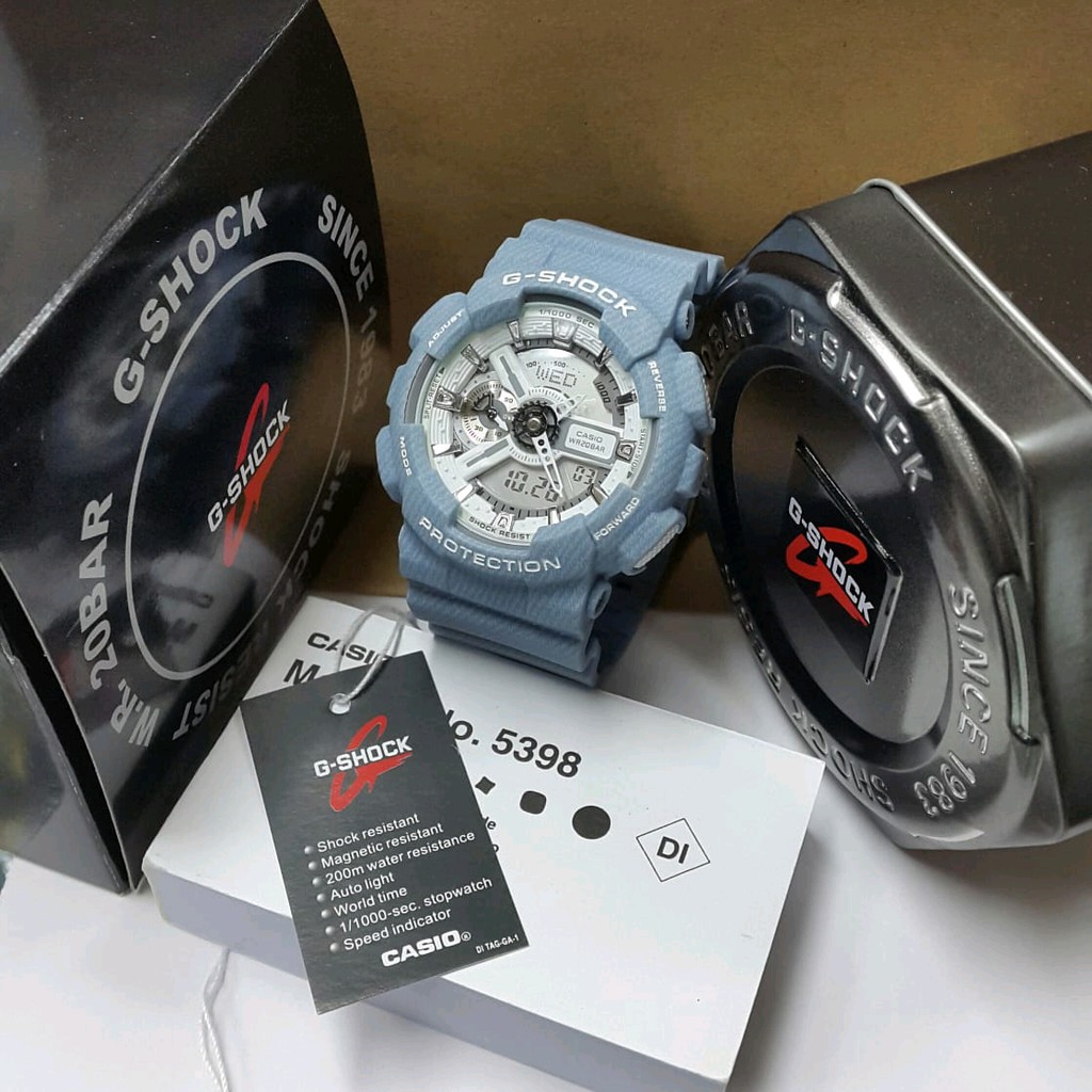 Đồng hồ nam Casio G Shock GA-110DC-2A7DR Dây Nhựa Màu Xanh Hoạ Tiết Jean - Chống Từ