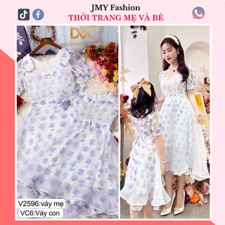 V2596, VC6 [kèm ảnh thật+video sản phẩm] Váy xòe cổ tim họa tiết hoa tím đáng yêu -(DVC&ACC)Dolce viva colection