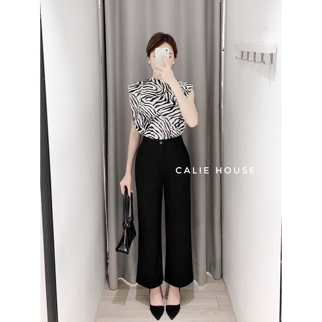 Quần ống rộng suông dáng dài culottes, hàng thiết kế thương hiệu thời trang công sở Calie House Q23 | BigBuy360 - bigbuy360.vn