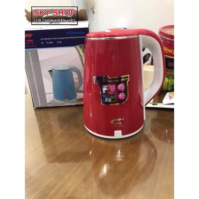 ⚡Ấm siêu tốc 2 lớp JipLai Thái Lan 2.5L⚡