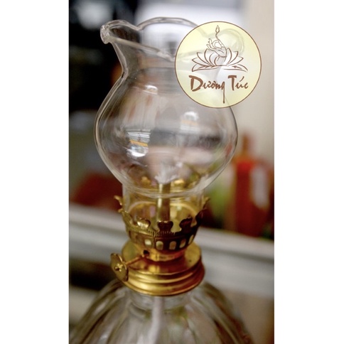 Đèn Dầu Chân Thuỷ Tinh Trái Bí (005)