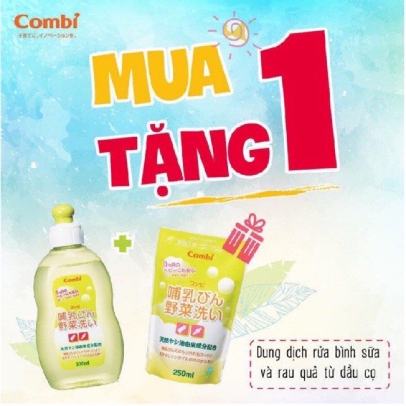 Mua bình tặng túi nước rửa bình combi