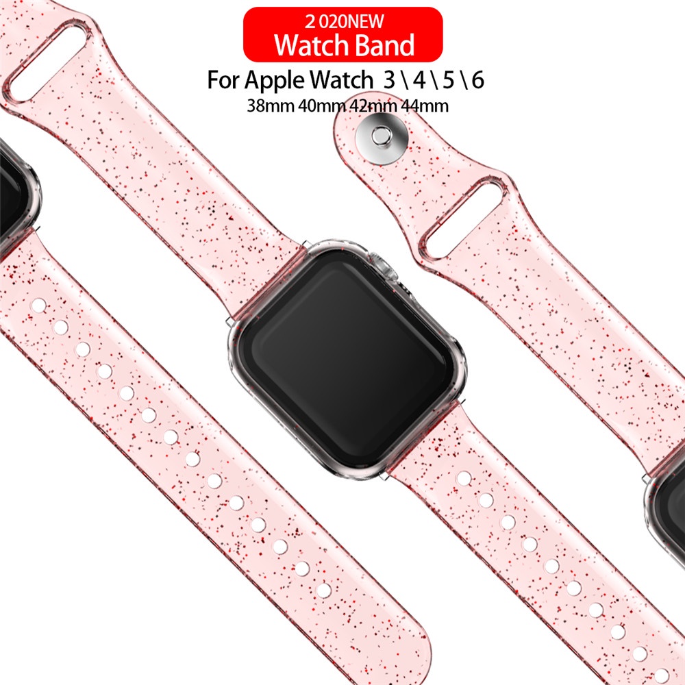 Dây Đồng Hồ Đeo Tay Thiết Kế Trong Suốt Lấp Lánh Siêu Mỏng Dành Cho iWatch Band 49mm 38mm 40 mm 42 mm 44 mm 8 7 SE / 6 / 5 / 4 / 3 / 2 / 1