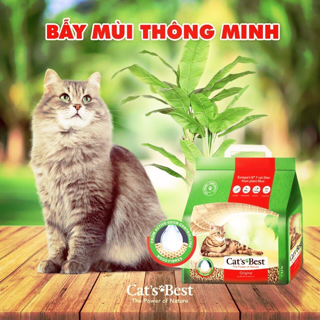 Cát hữu cơ cho mèo - CAT'S BEST ORIGINAL (5L) - Cát vệ sinh hữu cơ vón cục khử mùi và vi trùng