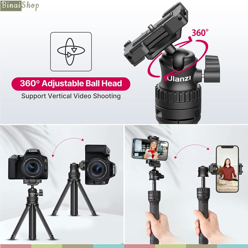 Ulanzi MT-34 - Tripod Kiêm Gậy Chụp Hình Đa Năng Dành Cho Smartphone, DSLR, Gopro