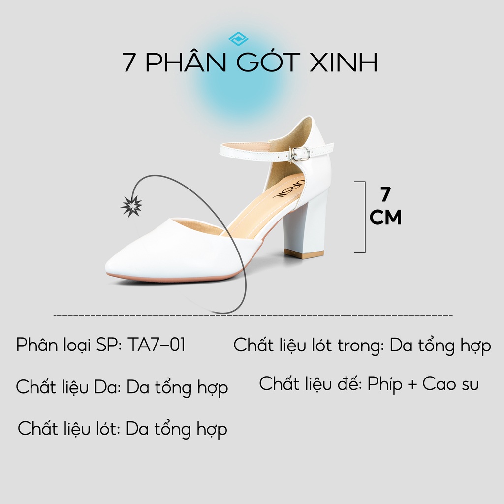 Giày cao gót mũi nhọn nữ ORSIL thời trang cao 7 phân mã TA7-01 3 màu đen trắng kem