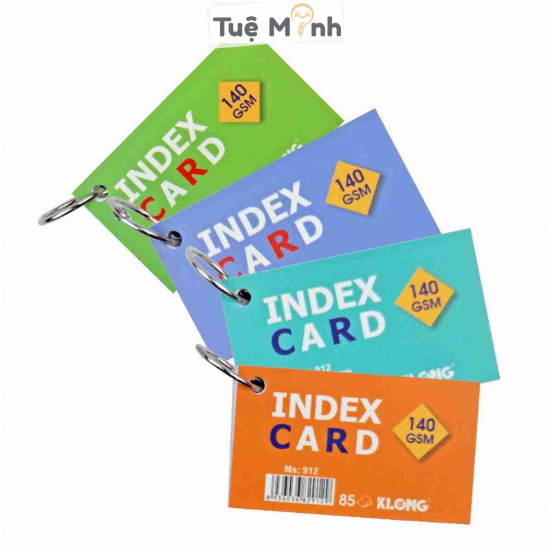 Tập thẻ Index Card A7 học ngoại ngữ dày dặn, ghi chú tiện lợi KLong MS 912