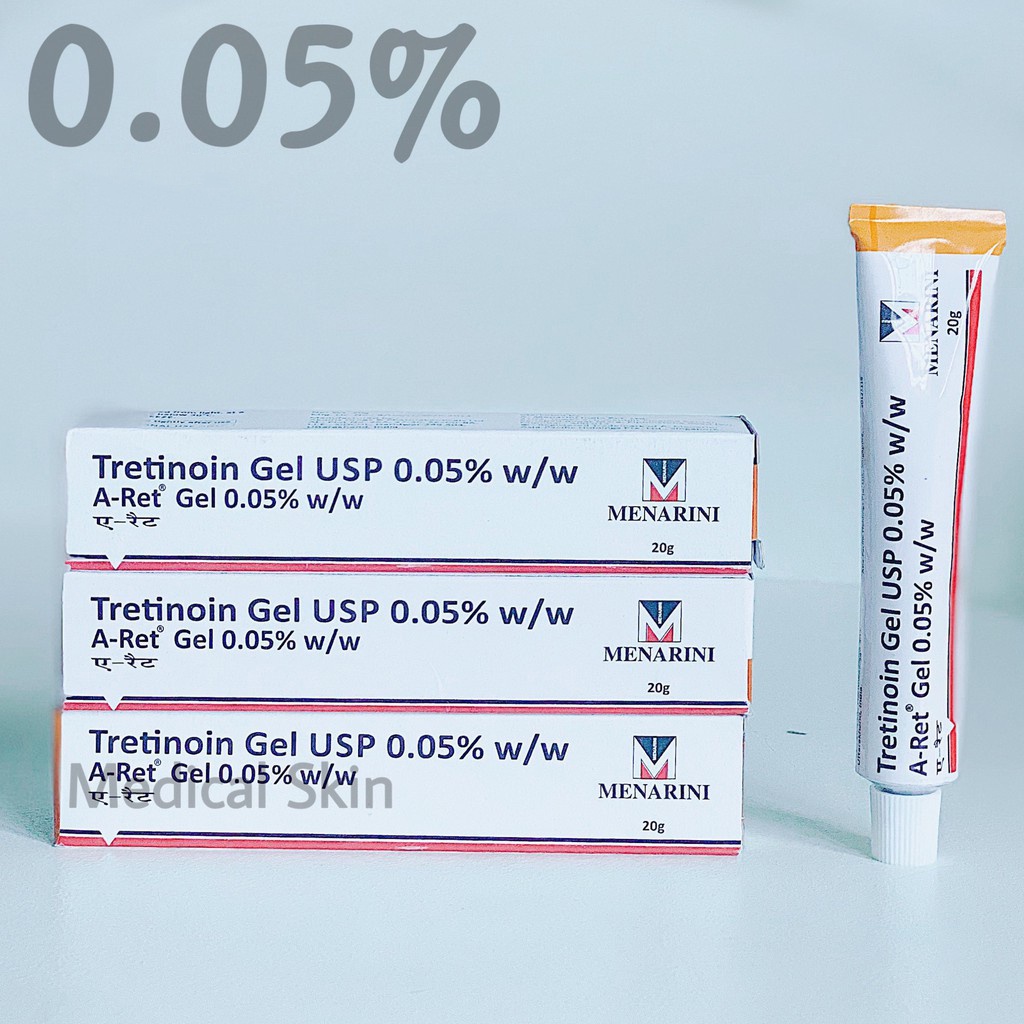 Kem Tretinoin Ấn Độ ngăn ngừa và giảm mụn, nám tàn nhang, Tretinoin Usp A ret 0,025  đến 0,1%