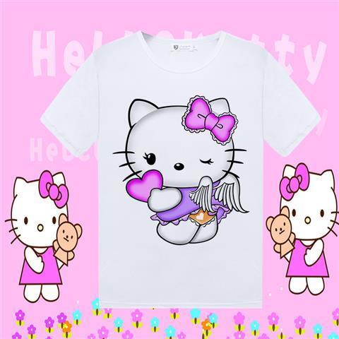 Hellokitty Áo Thun Ngắn Tay In Hình Hello Kitty Đáng Yêu