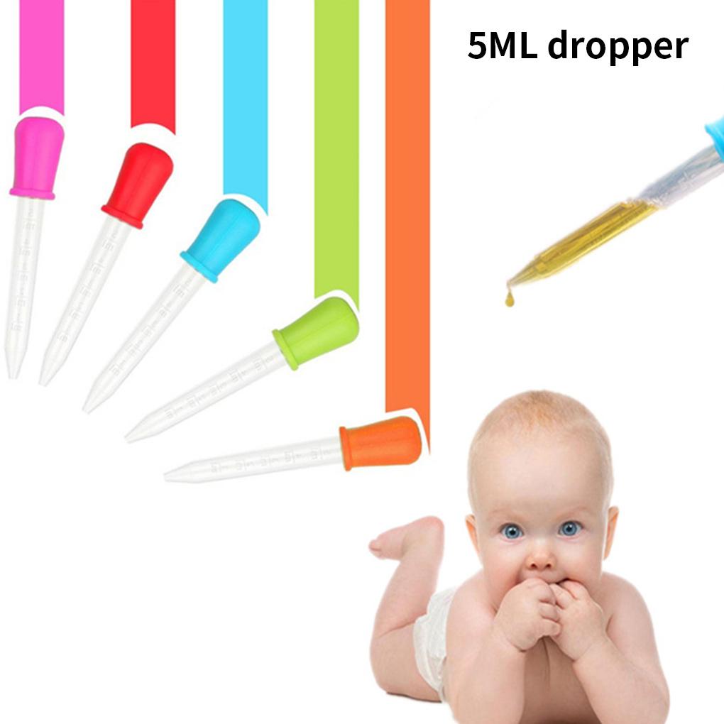 Ống Nhỏ Giọt Bằng Silicon Màu Sắc Ngẫu Nhiên Có Thể Giặt Sạch Và Tái Sử Dụng Cho Trẻ