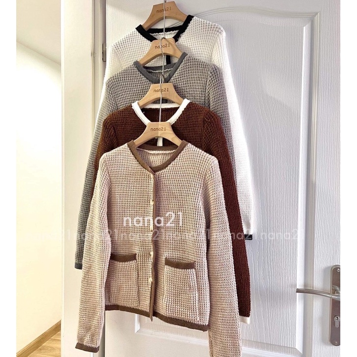 Áo cardigan viền
