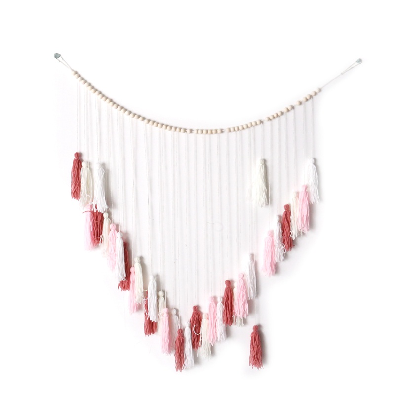 Macrame Treo tường-Lớn Macrame Treo tường với hạt gỗ-Trang trí tường sinh học cho phòng ngủ và phòng khách