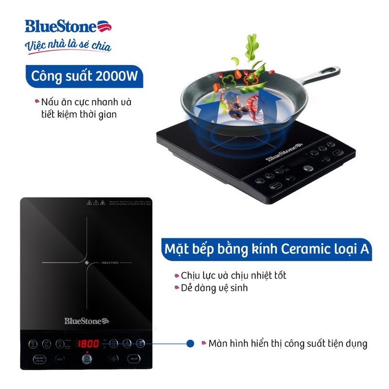 Bếp Từ Đơn BlueStone ICB-6610  - Tặng kèm nồi lẩu - Hàng chính hãng - Bảo hành 24 tháng
