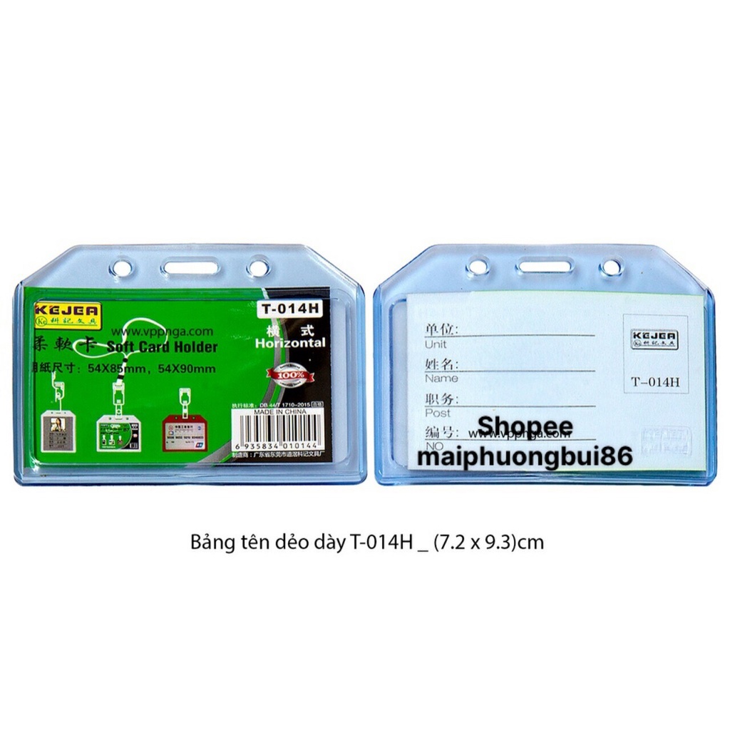 Bảng tên dẻo dày T-014H, T-014V Đứng