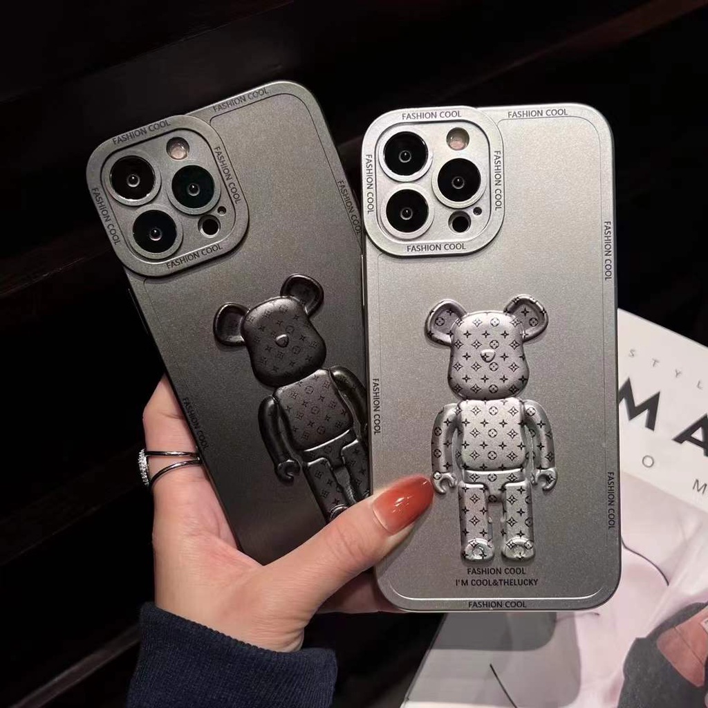 Ốp điện thoại logo LV hình gấu thích hợp cho IPHONE 13 PRO MAX I13 13PRO 11 PRO MAX I11 12PRO 12 PRO MAX 7+ 8+ IX XS MAX