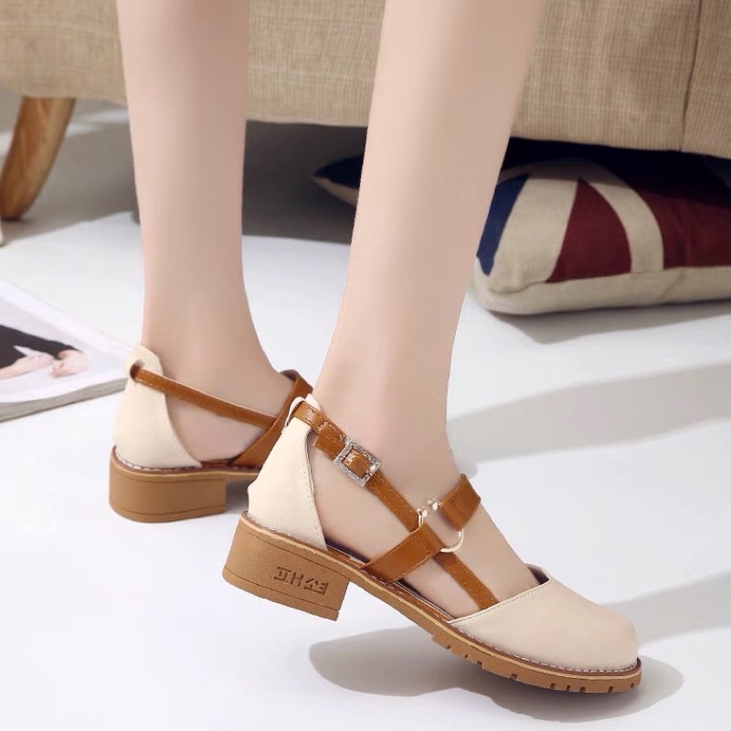 Giày sandal LOGIC mũi tròn đế vuông phong cách mới
