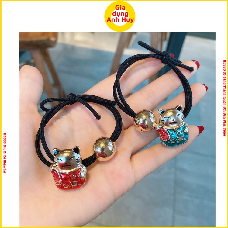Chun buộc tóc mèo thần tài phong cách hàn quốc cho mẹ và bé rất đẹp cute Shop Gia dụng anh huy